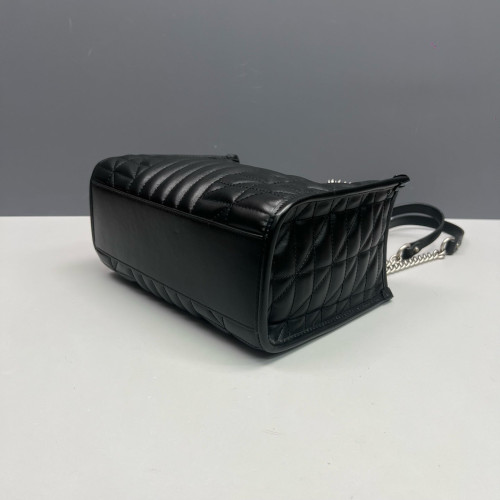 Gucci Small Aria Gg Marmont Shoulder Tote Calfskin Black