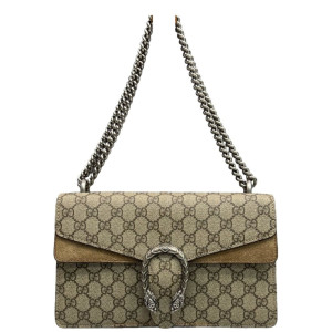 Gucci Meium Dionysus GG Monogram Suede Camel Beige