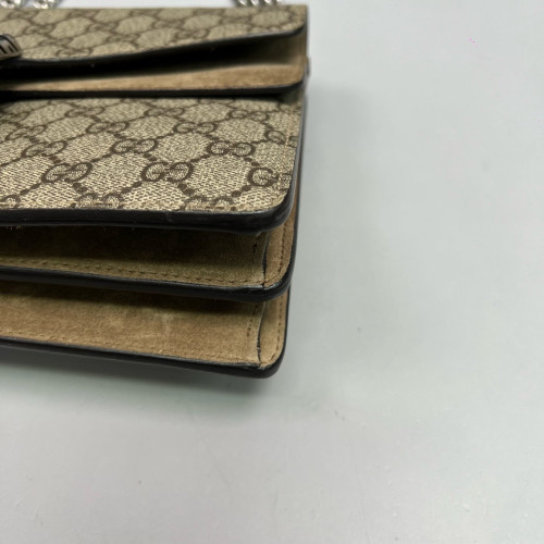 Gucci Meium Dionysus GG Monogram Suede Camel Beige