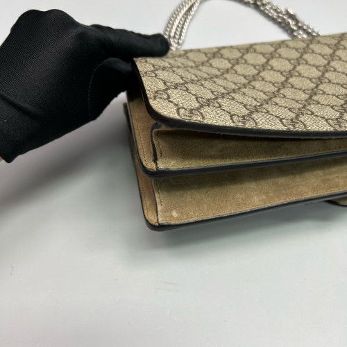 Gucci Meium Dionysus GG Monogram Suede Camel Beige