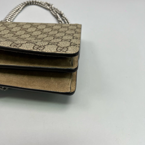 Gucci Meium Dionysus GG Monogram Suede Camel Beige