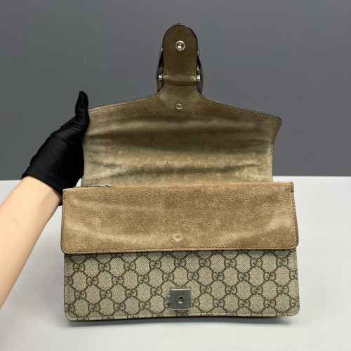 Gucci Meium Dionysus GG Monogram Suede Camel Beige