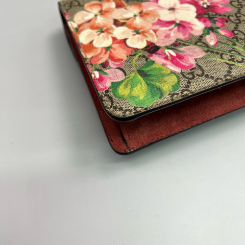 Gucci Small Dionysus Canvas GG Supreme Monogram Suede Red Beige Pink