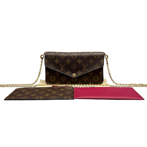 Louis Vuitton Pochette Felicie Chain Wallet Monogram Brown Louis Vuitton Pochette Felicie Chain Wallet Monogram Brown
