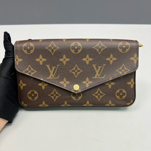 Louis Vuitton Pochette Felicie Chain Wallet Monogram Brown Louis Vuitton Pochette Felicie Chain Wallet Monogram Brown
