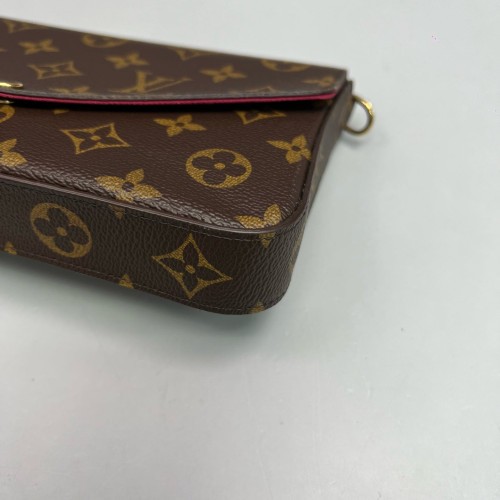 Louis Vuitton Pochette Felicie Chain Wallet Monogram Brown Louis Vuitton Pochette Felicie Chain Wallet Monogram Brown