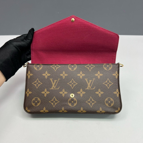 Louis Vuitton Pochette Felicie Chain Wallet Monogram Brown Louis Vuitton Pochette Felicie Chain Wallet Monogram Brown