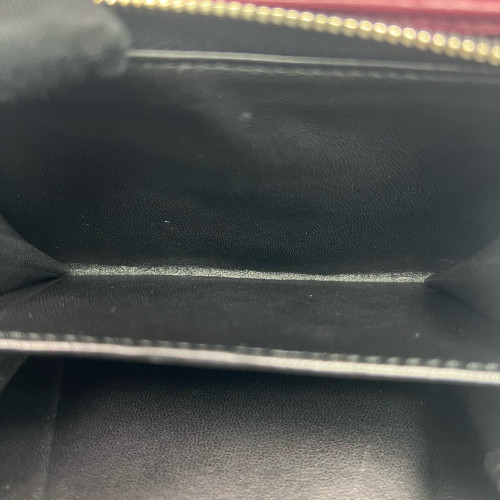 Miu Miu Compact Wallet Nappa Crumpled Lambskin Black Burgundy