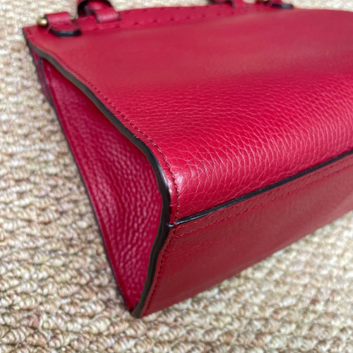 Gucci GG Marmont Top Handle Shoulder Bag Calfskin Red