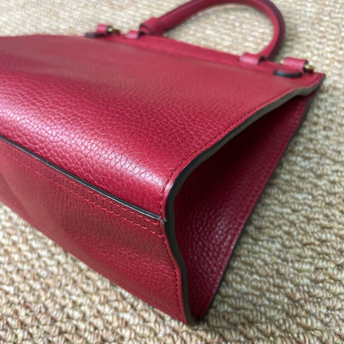Gucci GG Marmont Top Handle Shoulder Bag Calfskin Red