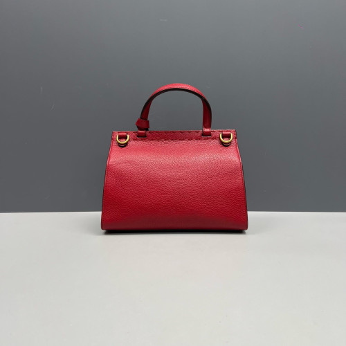 Gucci GG Marmont Top Handle Shoulder Bag Calfskin Red