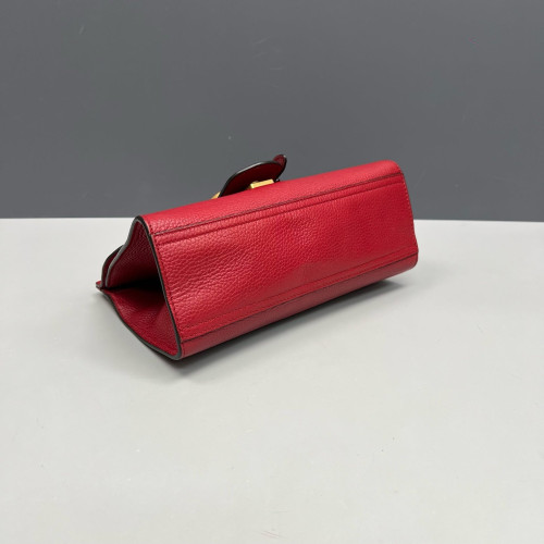 Gucci GG Marmont Top Handle Shoulder Bag Calfskin Red