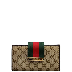 Gucci Continental Wallet GG Monogram Beige Brown