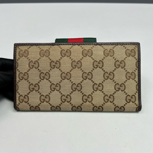 Gucci Continental Wallet GG Monogram Beige Brown