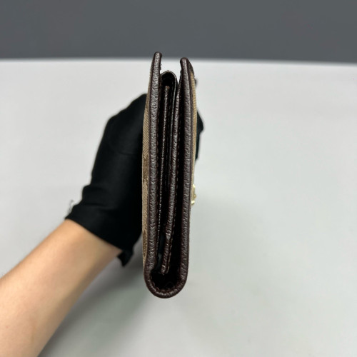 Gucci Continental Wallet GG Monogram Beige Brown
