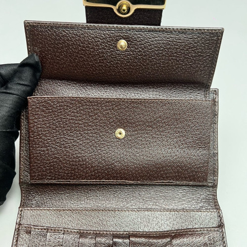 Gucci Continental Wallet GG Monogram Beige Brown