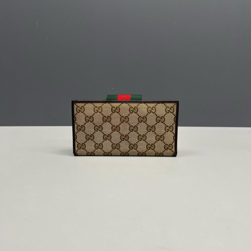 Gucci Continental Wallet GG Monogram Beige Brown