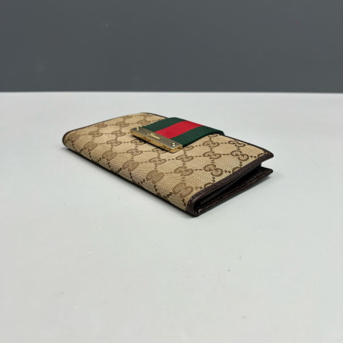 Gucci Continental Wallet GG Monogram Beige Brown