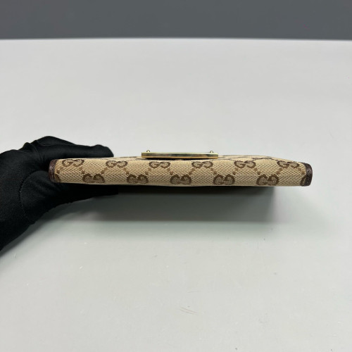 Gucci Continental Wallet GG Monogram Beige Brown