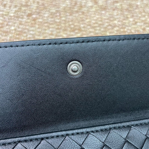 Bottega Veneta Intrecciato Continental Flap Wallet Calfskin Intrecciato Black