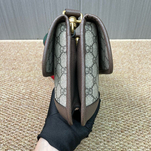 Gucci Small Neo Vintage Double Flap Messenger Bag GG Monogram Beige