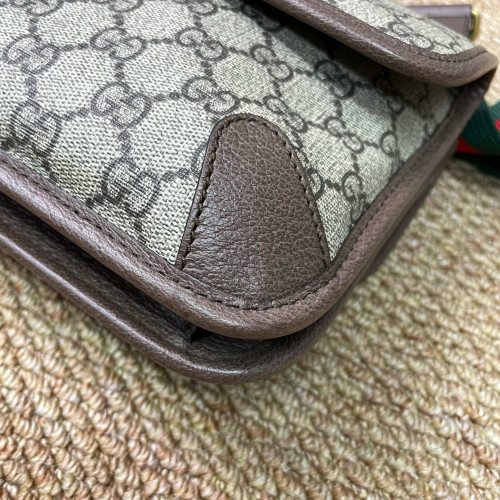Gucci Small Neo Vintage Double Flap Messenger Bag GG Monogram Beige