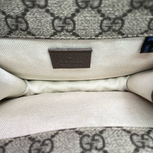 Gucci Small Neo Vintage Double Flap Messenger Bag GG Monogram Beige