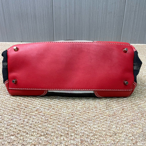 Burberry Bucket Calfskin Mega Check Beige Red Black