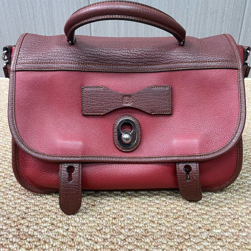 Loewe Two-Way Bag Calfskin Red Brown Burgundy