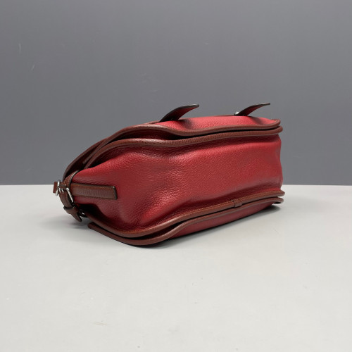 Loewe Two-Way Bag Calfskin Red Brown Burgundy