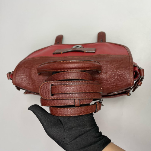Loewe Two-Way Bag Calfskin Red Brown Burgundy