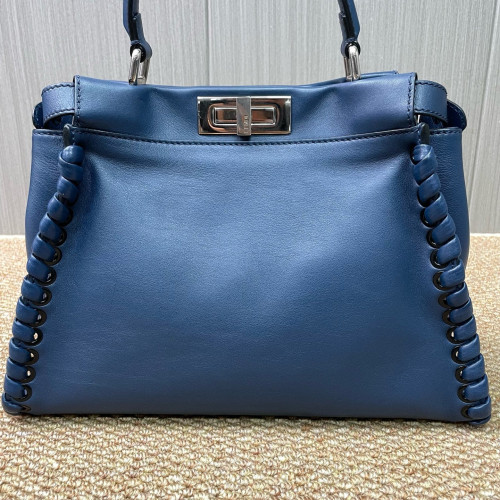 Fendi Peekaboo Iconic Medium Calfskin Blue