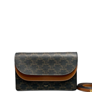 Celine Triomphe Wallet On Chain WOC Triomphe Brown