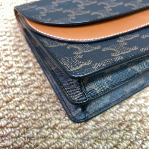 Celine Triomphe Wallet On Chain WOC Triomphe Brown
