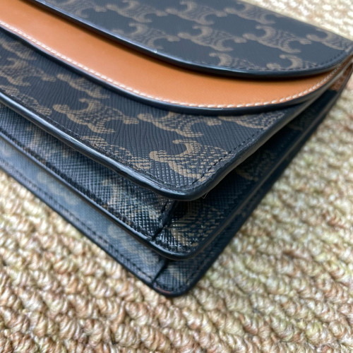 Celine Triomphe Wallet On Chain WOC Triomphe Brown