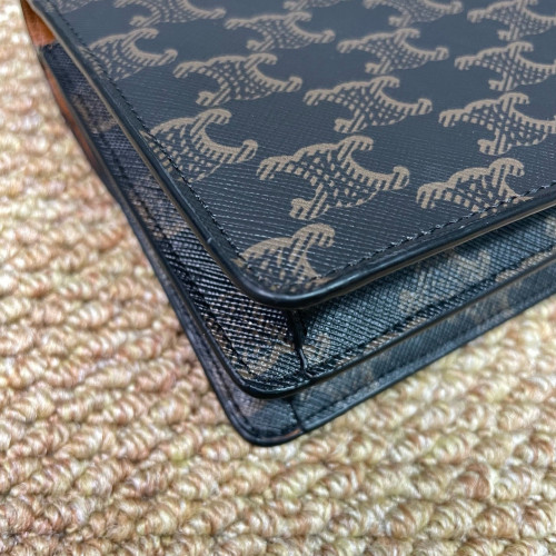 Celine Triomphe Wallet On Chain WOC Triomphe Brown