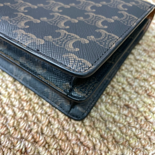 Celine Triomphe Wallet On Chain WOC Triomphe Brown