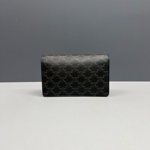 Celine Triomphe Wallet On Chain WOC Triomphe Brown