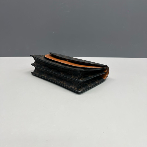 Celine Triomphe Wallet On Chain WOC Triomphe Brown