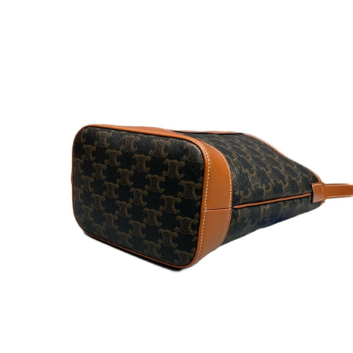 Celine Triomphe Triomphe Bucket Bag Small Triomphe Brown