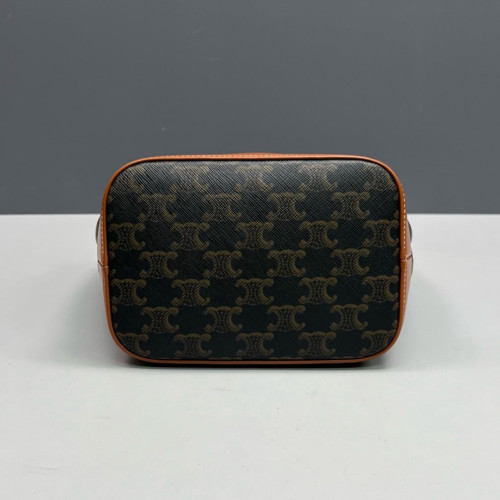 Celine Triomphe Triomphe Bucket Bag Small Triomphe Brown
