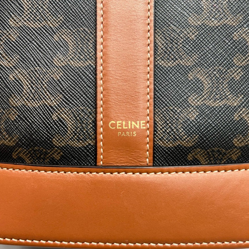 Celine Triomphe Triomphe Bucket Bag Small Triomphe Brown