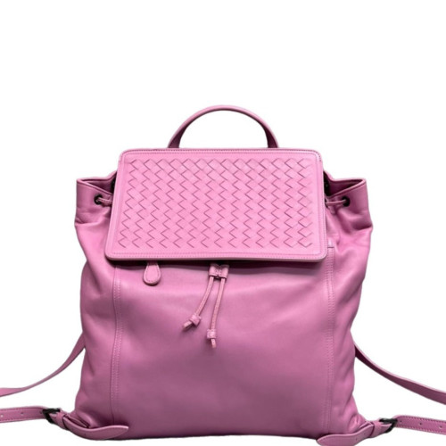 Bottega Veneta Backpack Lambskin Intrecciato Nappa Pink