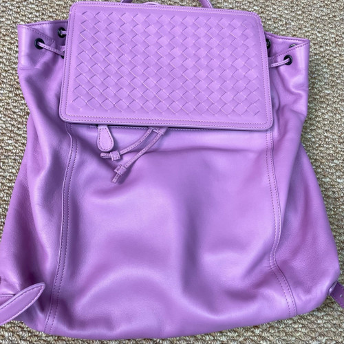 Bottega Veneta Backpack Lambskin Intrecciato Nappa Pink