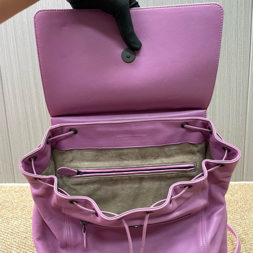 Bottega Veneta Backpack Lambskin Intrecciato Nappa Pink
