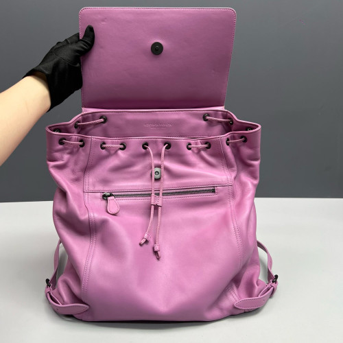 Bottega Veneta Backpack Lambskin Intrecciato Nappa Pink
