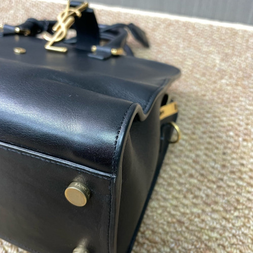 Yves Saint Laurent Two-Way Bag Calfskin Black Yves Saint Laurent Two-Way Bag Calfskin Black