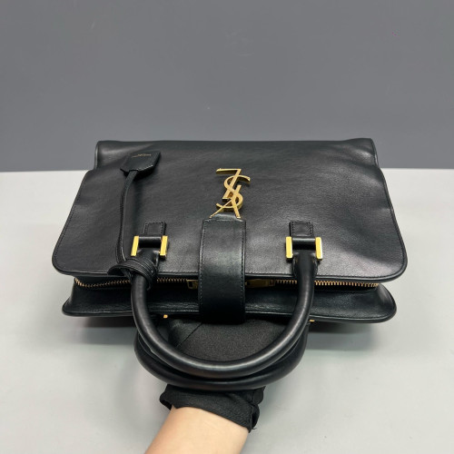 Yves Saint Laurent Two-Way Bag Calfskin Black Yves Saint Laurent Two-Way Bag Calfskin Black