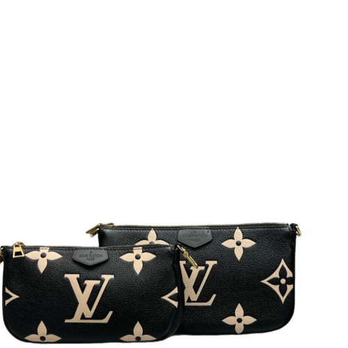 Louis Vuitton Multi Pochette Accessories Monogram Empreinte Giant Black White Red