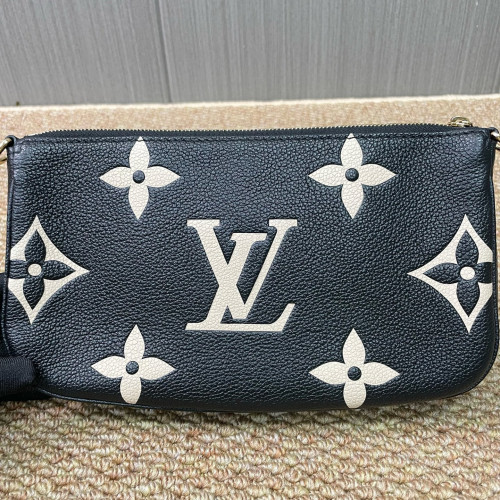Louis Vuitton Multi Pochette Accessories Monogram Empreinte Giant Black White Red